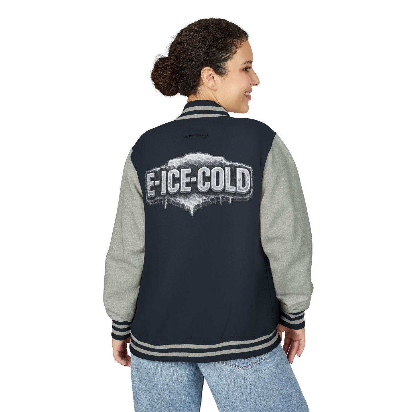 Letterman Jacket — 'E-ICE-COLD' Retro Varsity Bomber