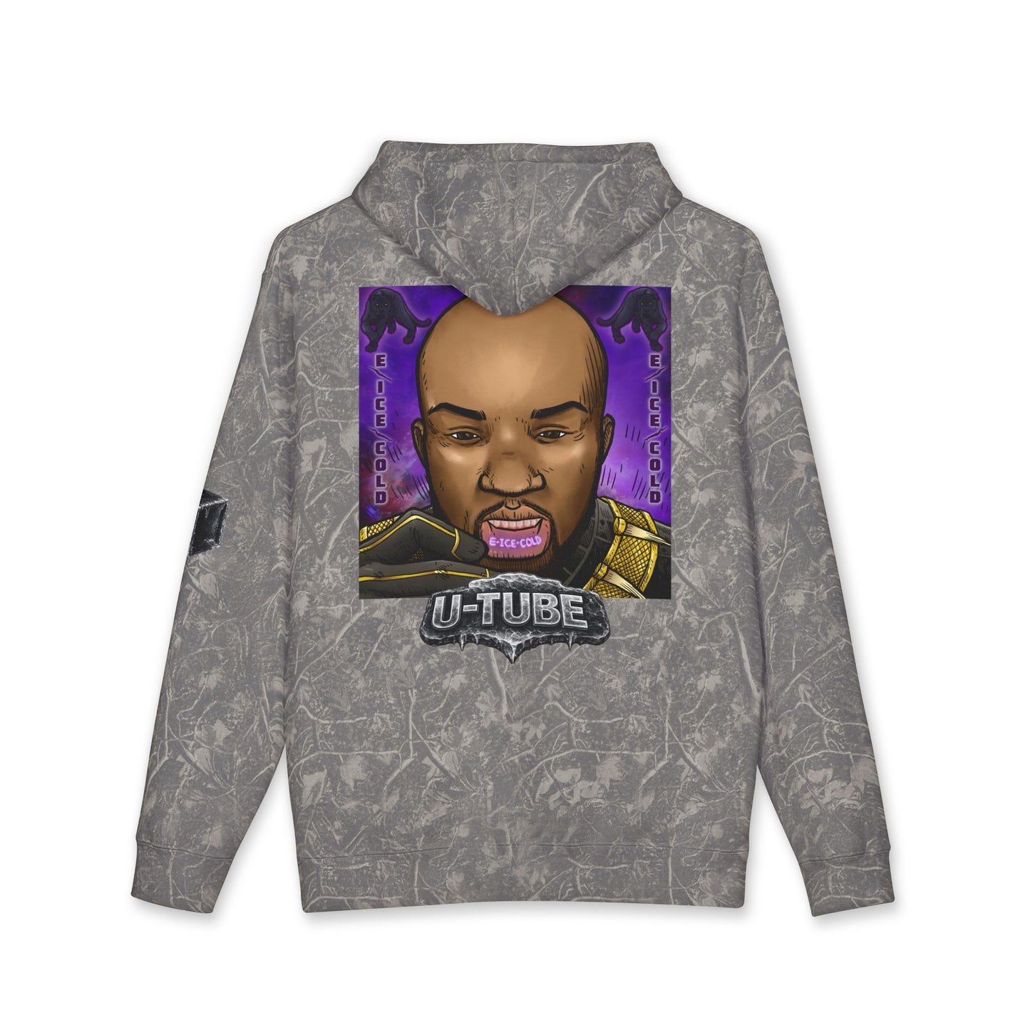 Ice-Cold Hoodie — 'E-ICE-COLD' Graphic Hooded Sweatshirt with U-TUBE Back Art
