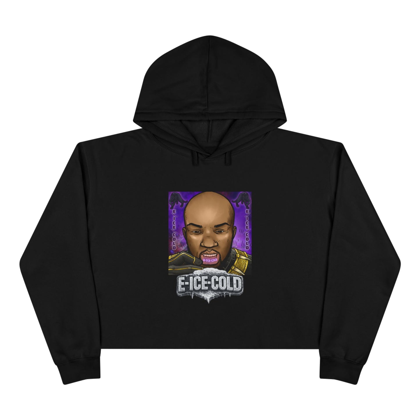 E-ICE-COLD Crop Hoodie – Graphic Rapper Portrait Streetwear