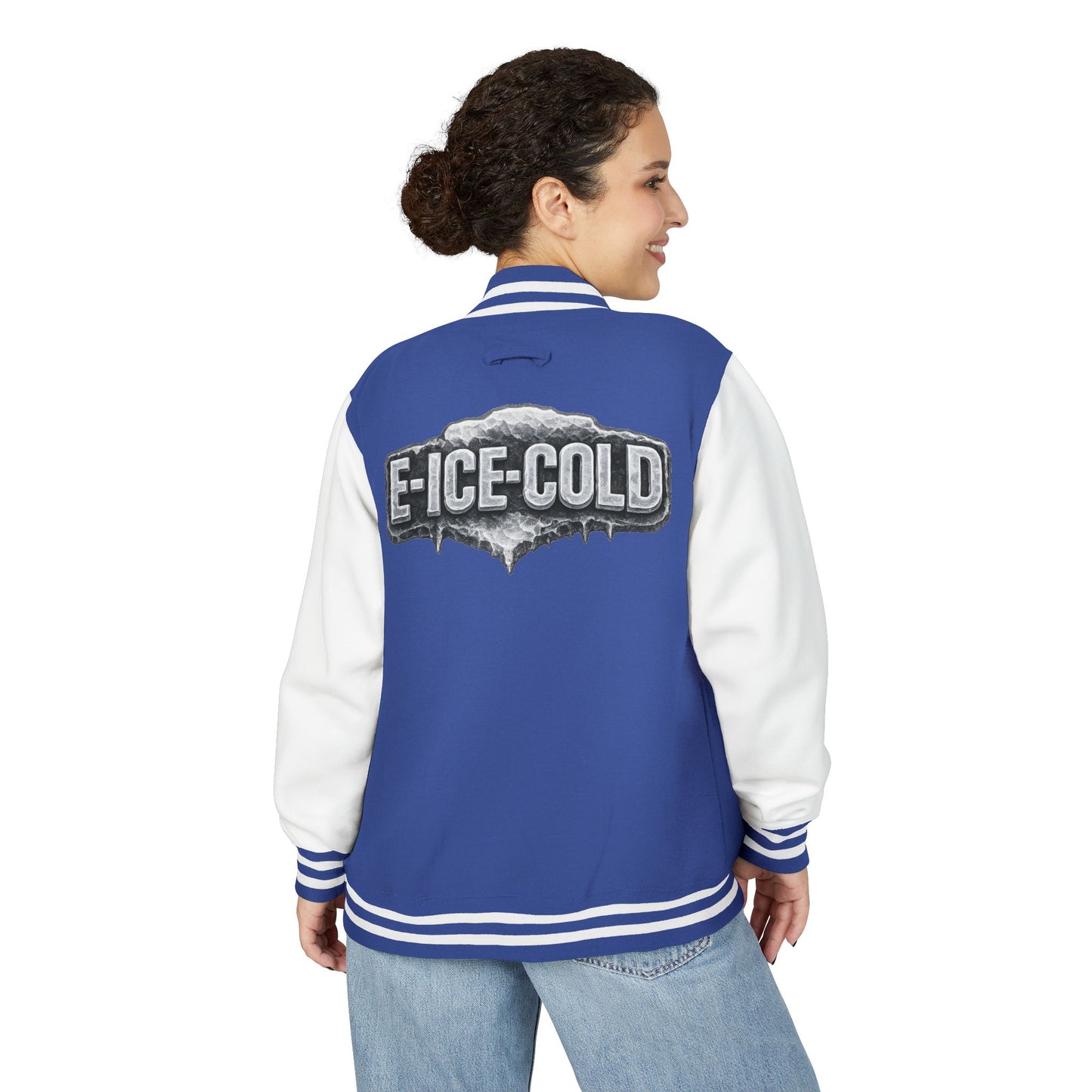 Letterman Jacket — 'E-ICE-COLD' Retro Varsity Bomber