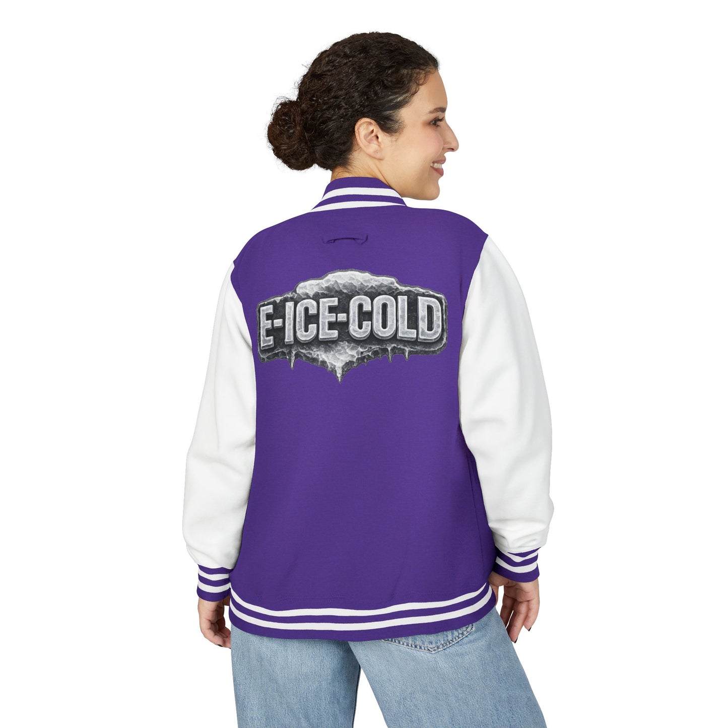 Letterman Jacket — 'E-ICE-COLD' Retro Varsity Bomber