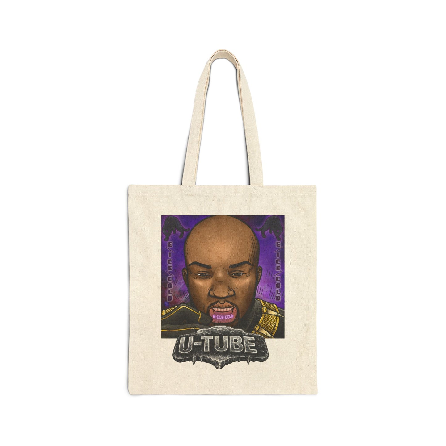Tote Bag — 'E-ICE-COLD' Graphic Cotton Canvas Tote