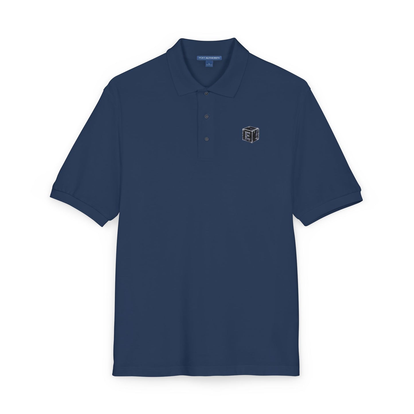 Embroidered Geometric Crest Polo