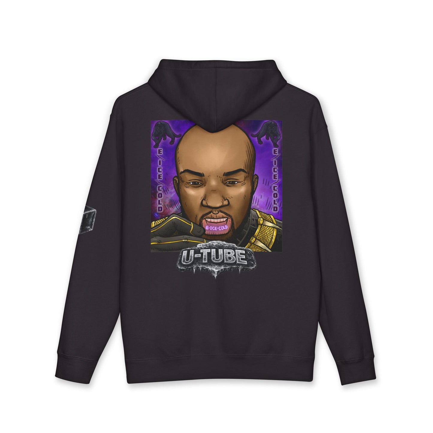Ice-Cold Hoodie — 'E-ICE-COLD' Graphic Hooded Sweatshirt with U-TUBE Back Art