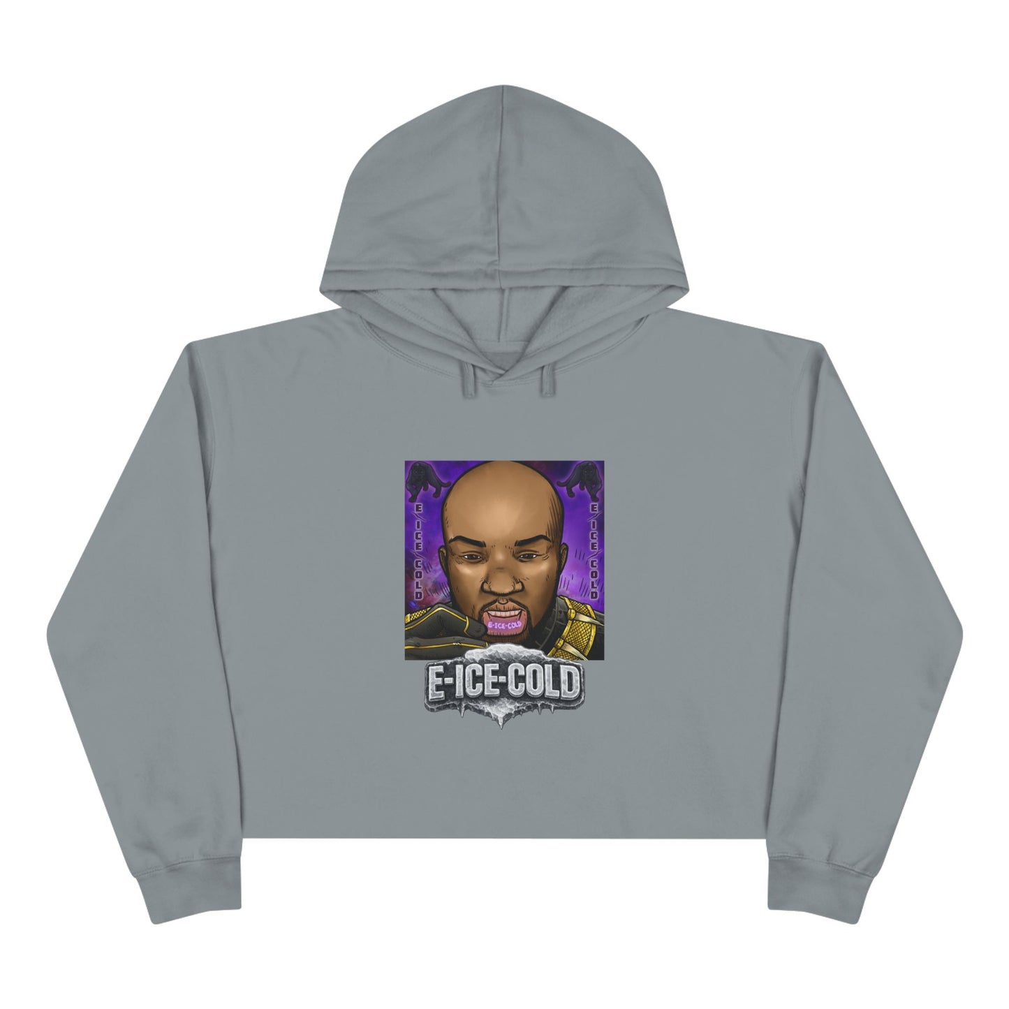 E-ICE-COLD Crop Hoodie – Graphic Rapper Portrait Streetwear