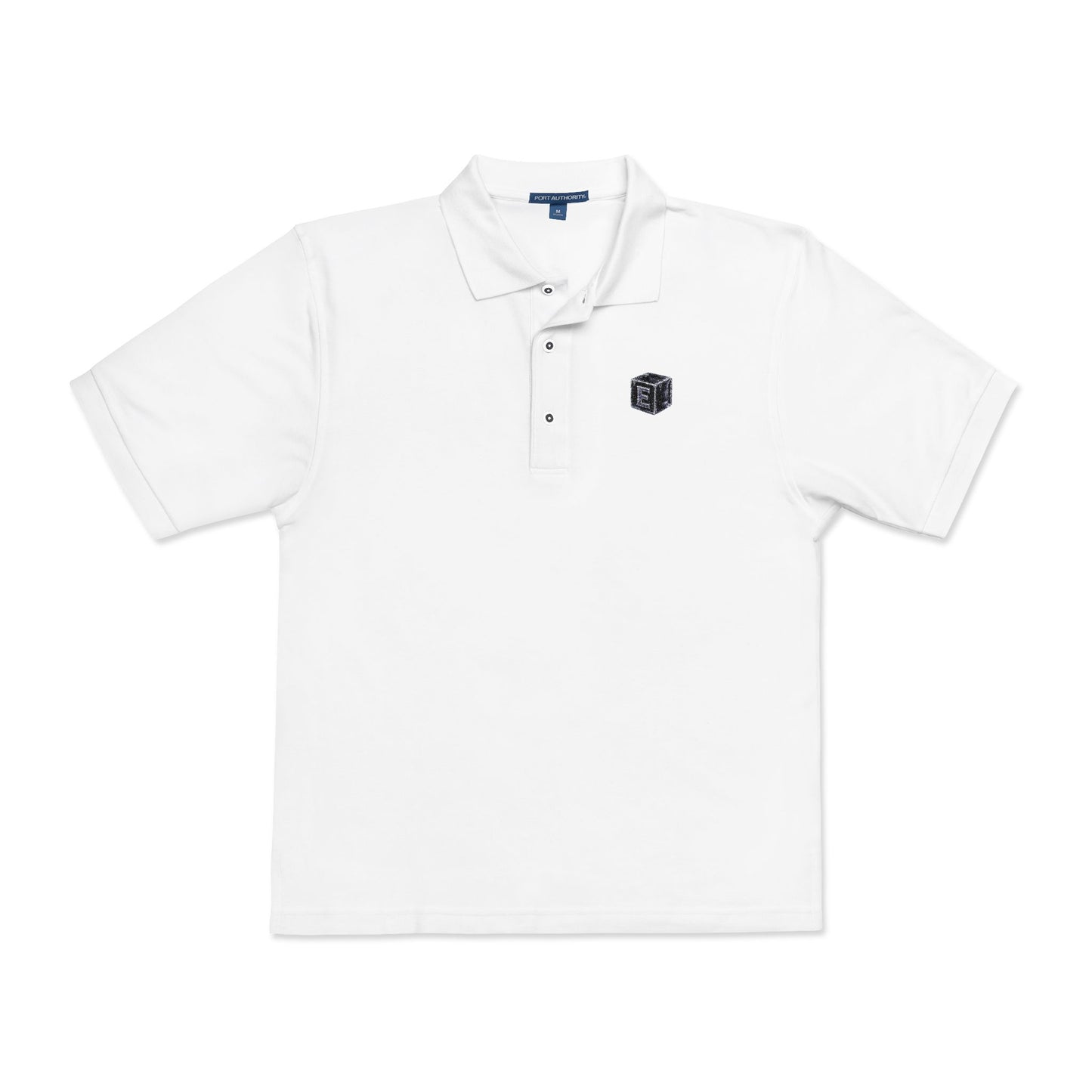 Embroidered Geometric Crest Polo