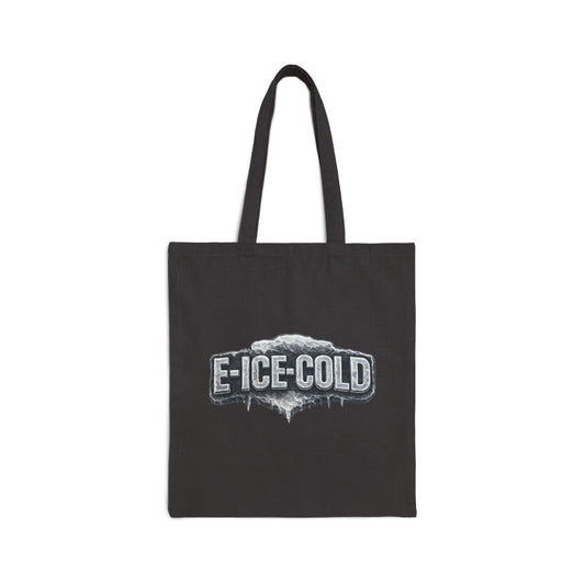 Tote Bag — 'E-ICE-COLD' Graphic Cotton Canvas Tote