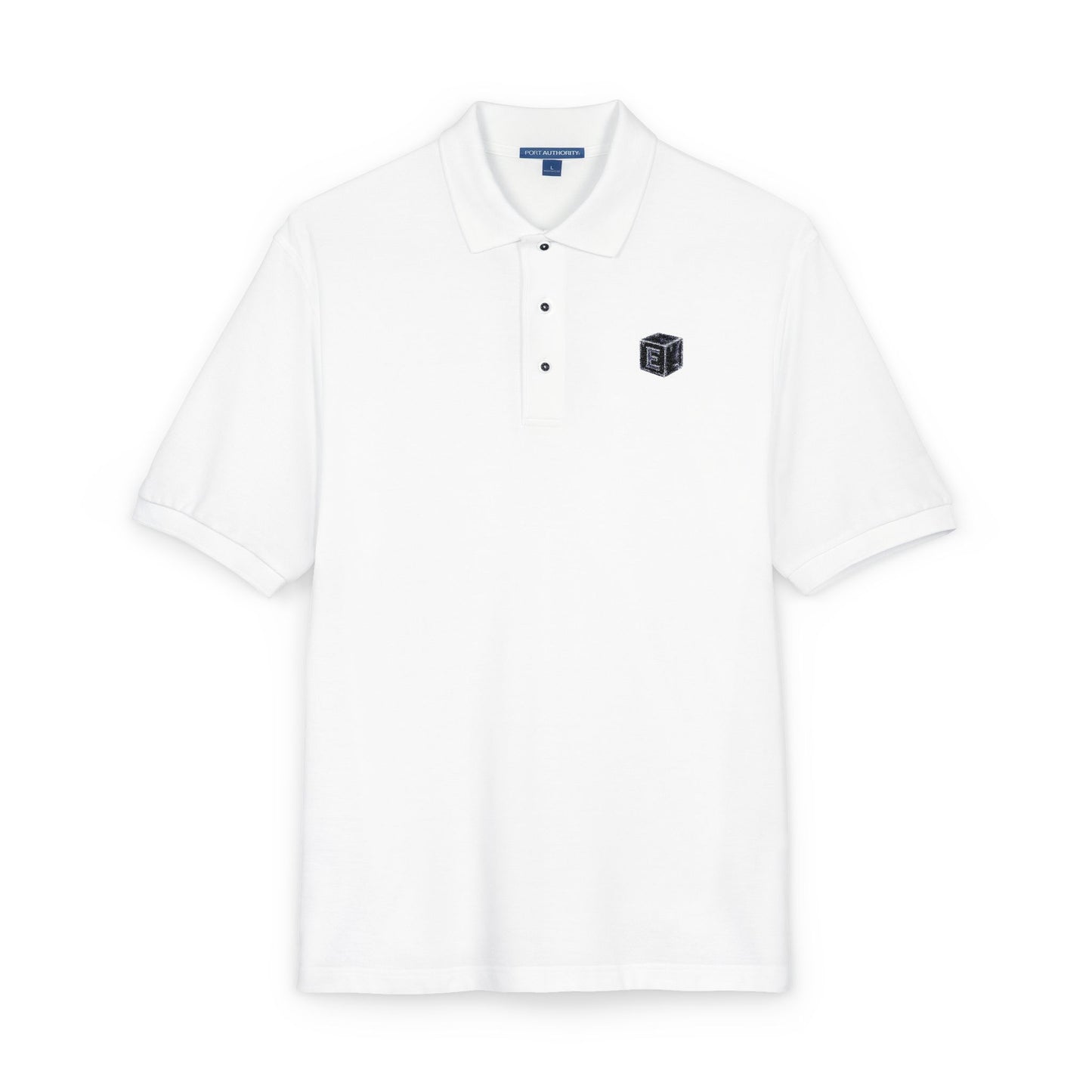 Embroidered Geometric Crest Polo