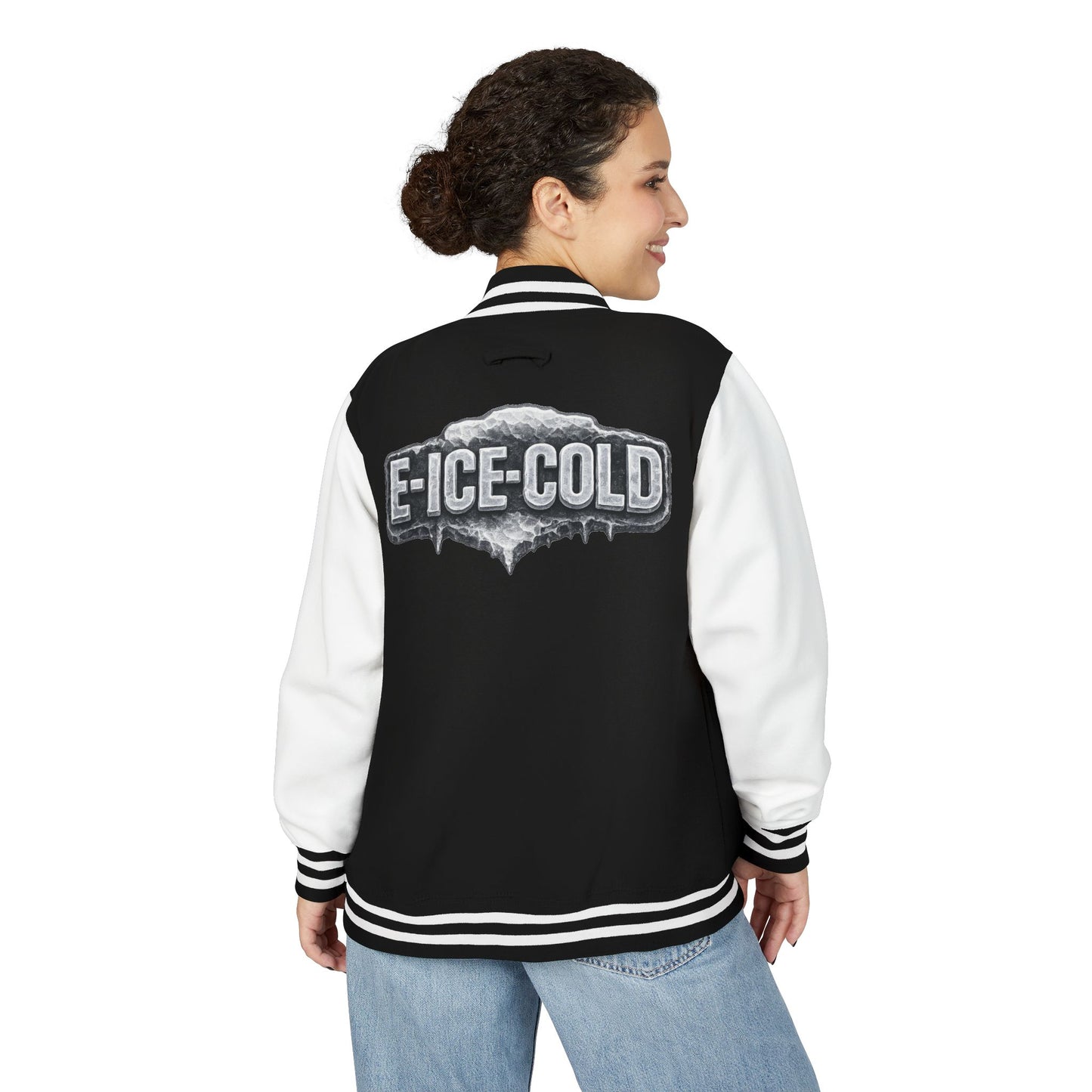 Letterman Jacket — 'E-ICE-COLD' Retro Varsity Bomber