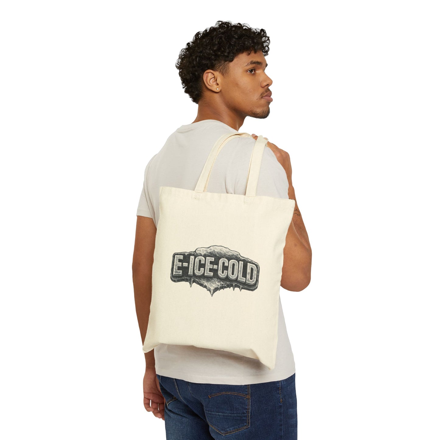 Tote Bag — 'E-ICE-COLD' Graphic Cotton Canvas Tote