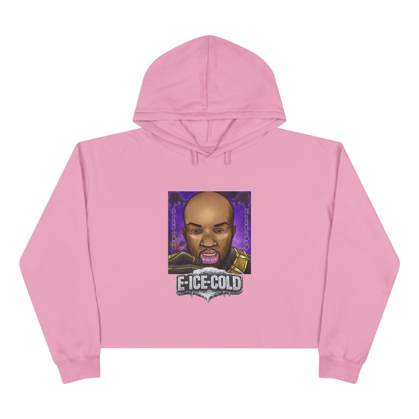 E-ICE-COLD Crop Hoodie – Graphic Rapper Portrait Streetwear