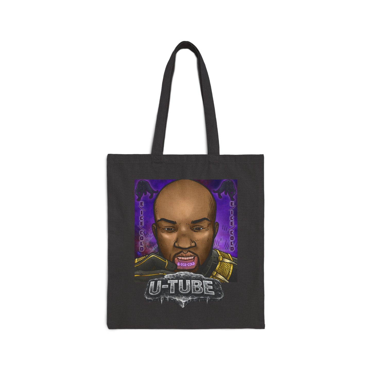 Tote Bag — 'E-ICE-COLD' Graphic Cotton Canvas Tote