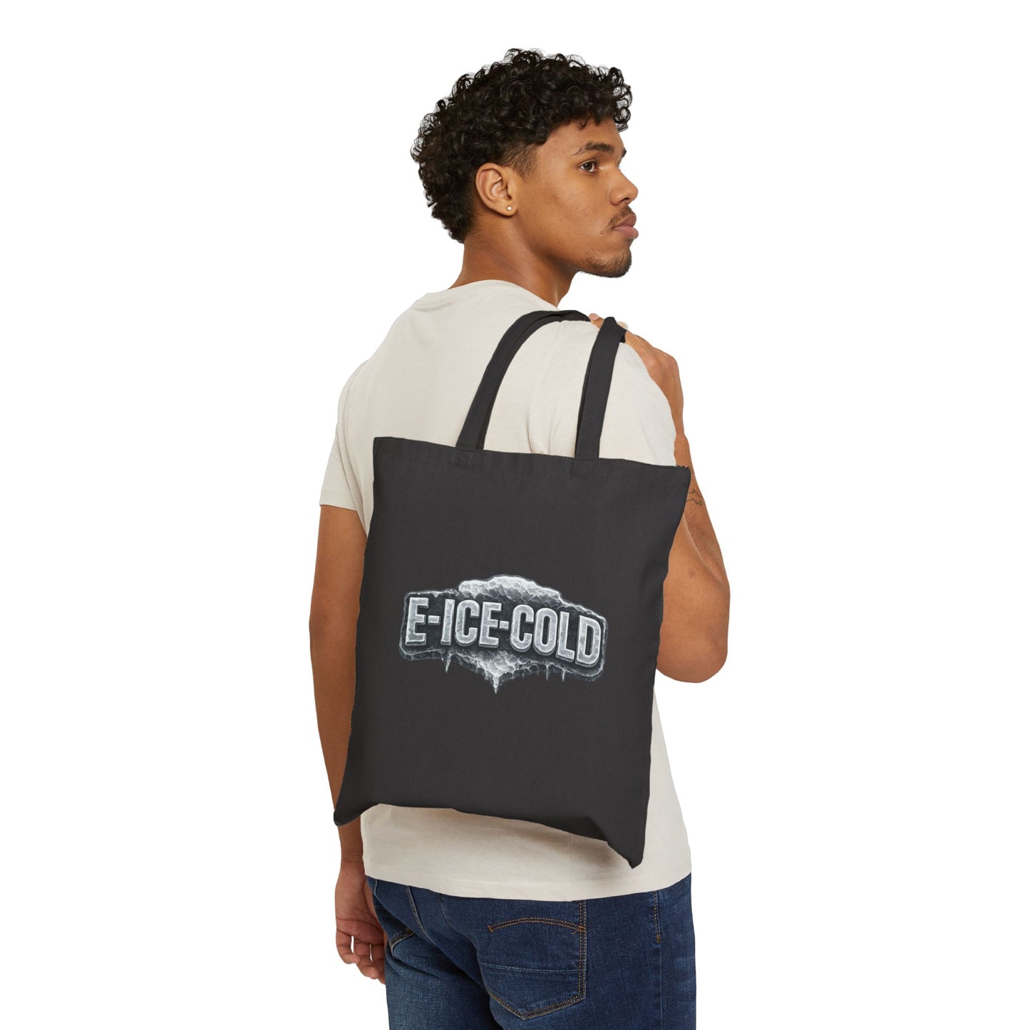 Tote Bag — 'E-ICE-COLD' Graphic Cotton Canvas Tote