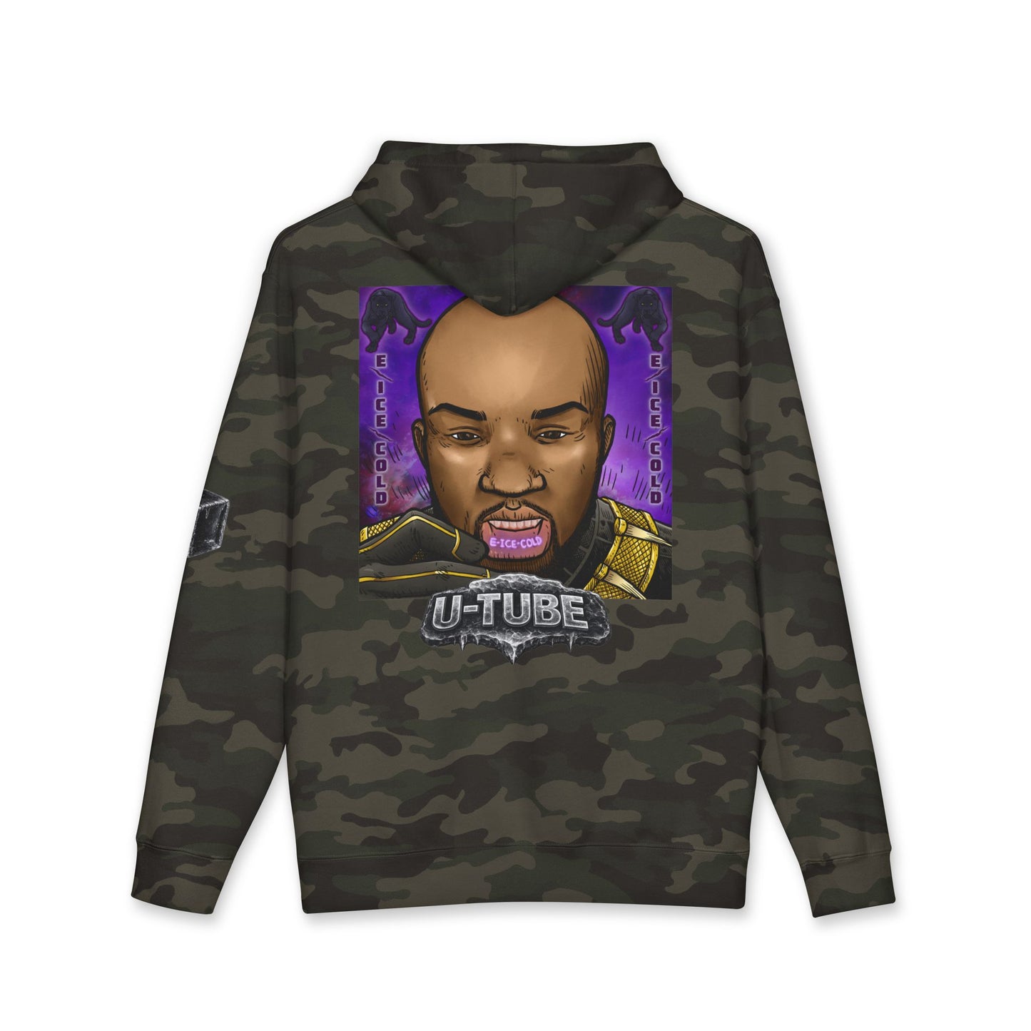 Ice-Cold Hoodie — 'E-ICE-COLD' Graphic Hooded Sweatshirt with U-TUBE Back Art